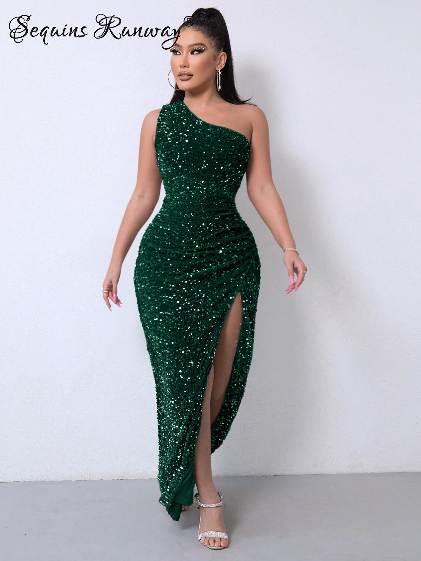 Elegant Backless Sequin Maxi Dress for Women