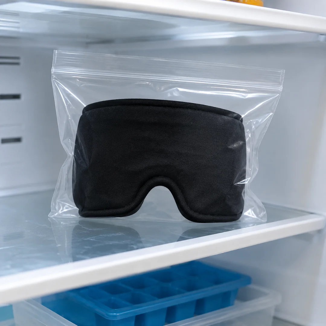 Touca na bolsa de armazenamento, na geladeira