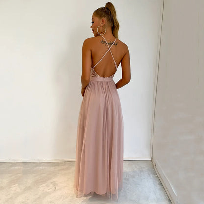 Sexy sem costas deslizamento lantejoulas espartilho maxi vestido de verão feminino malha longo bodycon vermelho vestido de festa de natal vestidos de noite de dama de honra