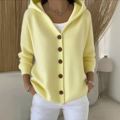 Chic Knit Hooded Cardigan for Women - Fall/Winter Essential