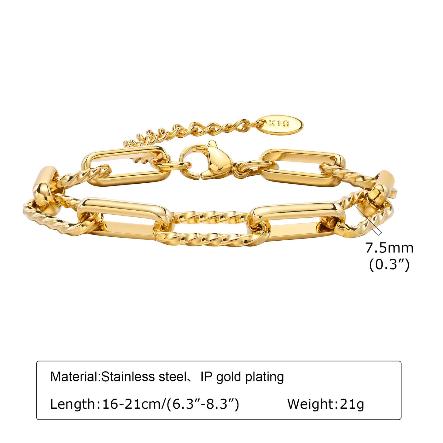 Elegant Gold Cuban Link Bracelet for Women
