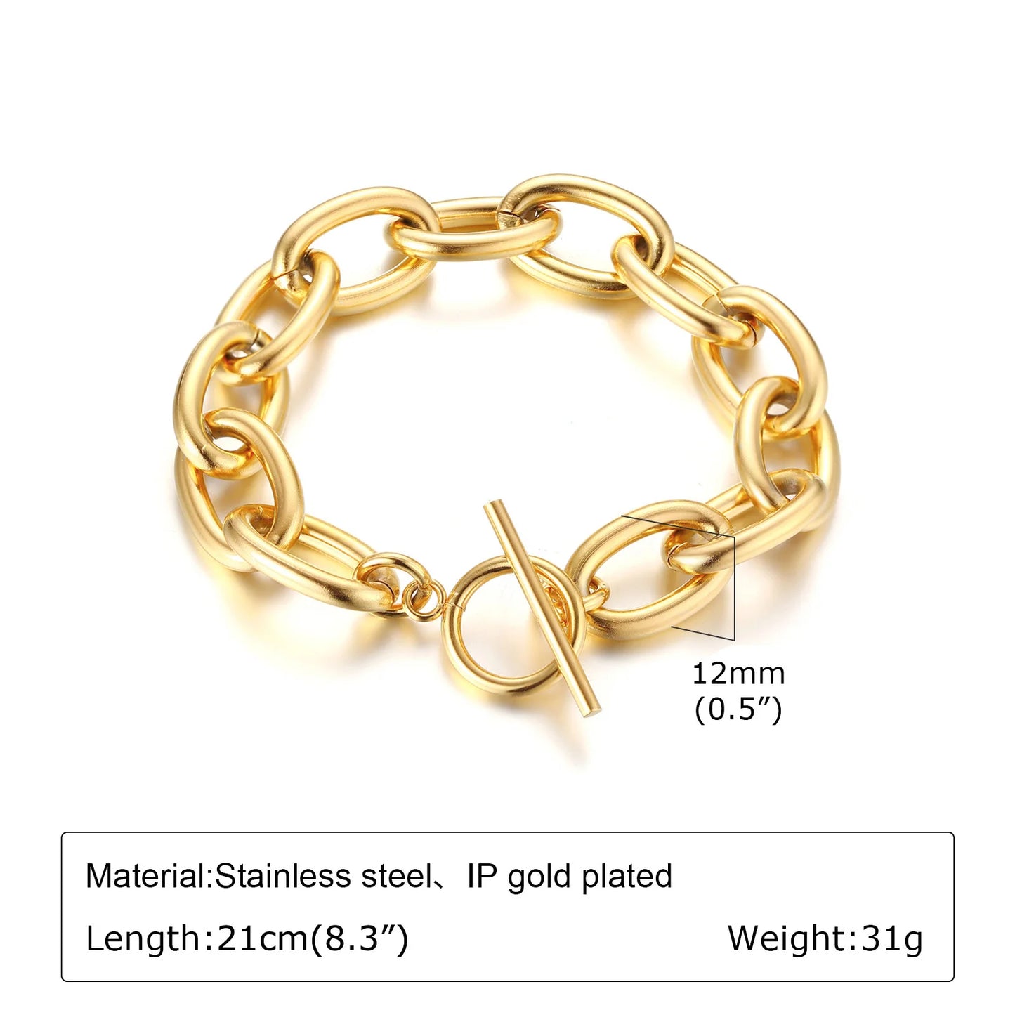 Elegant Gold Cuban Link Bracelet for Women