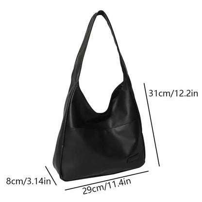 Bolsa de ombro retrô simples e casual, moderna para deslocamento casual, sacola de grande capacidade
