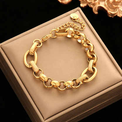 EILIECK Gold-Plated Stainless Steel Twisted Bracelet