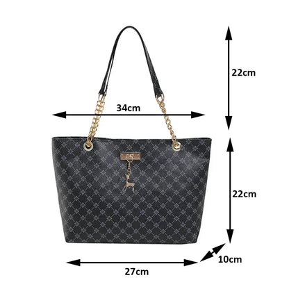 1 pçs moda grande capacidade bolsa textura couro do plutônio tote bolsa feminina com acessórios pendurados bolsa de ombro