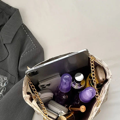 1 pçs moda grande capacidade bolsa textura couro do plutônio tote bolsa feminina com acessórios pendurados bolsa de ombro