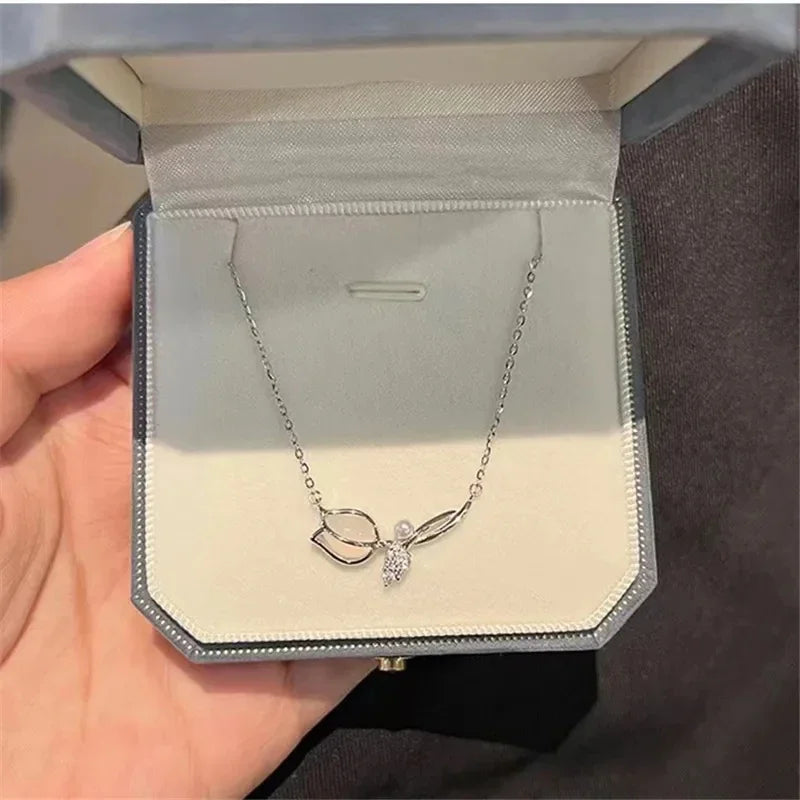 Geometric Heart Pendant Necklace for Women