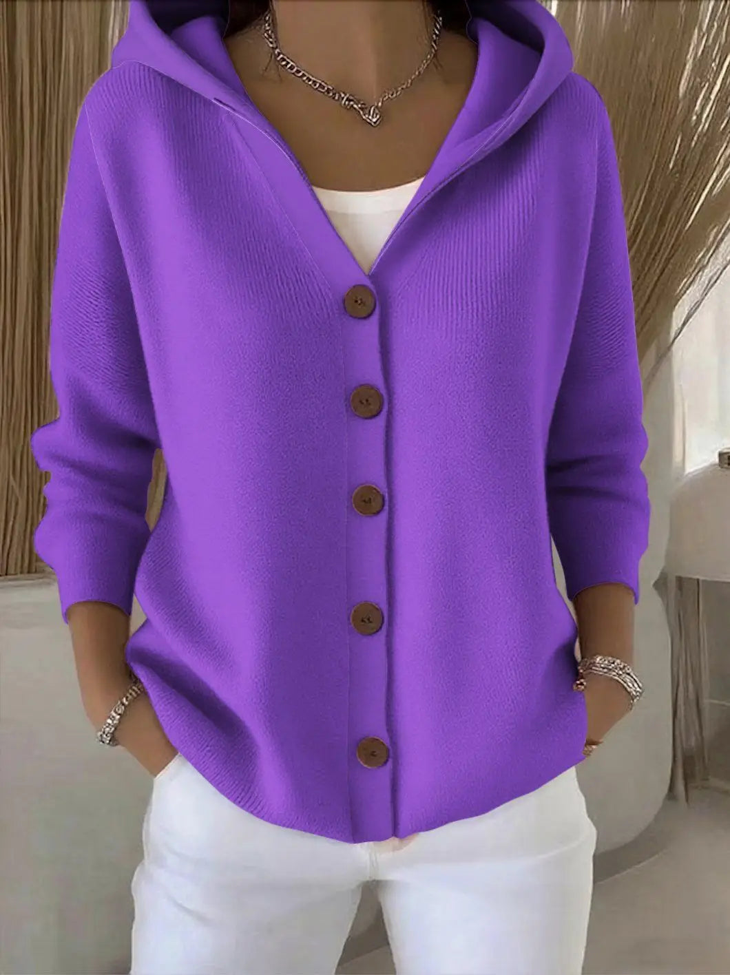 Chic Knit Hooded Cardigan for Women - Fall/Winter Essential