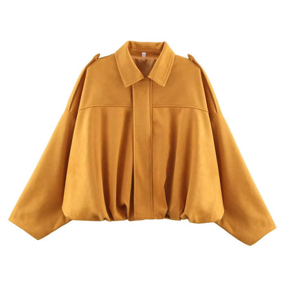 Chic Suede Bomber Jacket for Women - Spring Fashion