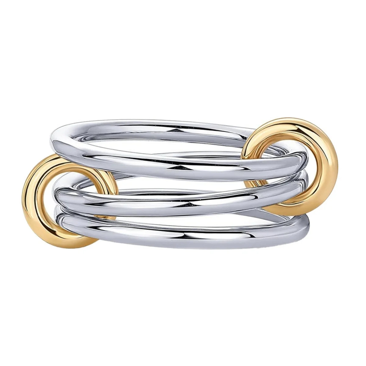 Elegant Two-Tone Copper Stackable Rings for Women