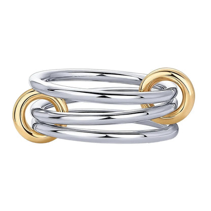 Elegant Two-Tone Copper Stackable Rings for Women