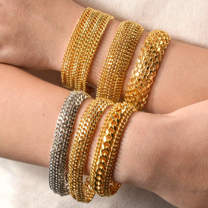 Dubai cobre link corrente pulseiras para unisex 18k banhado a ouro pulseira miami curb punk clássico mão jóias festa presente