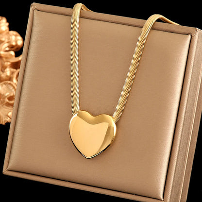 Eilieck 18k Gold Heart Pendant Necklace for Women