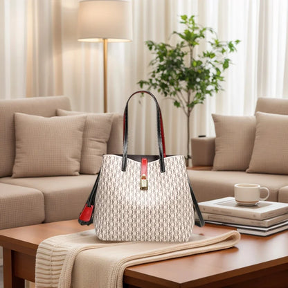 Ch premium versátil couro crossbody saco senhoras grande capacidade diário commuter sacola carta impressão design senhoras moda