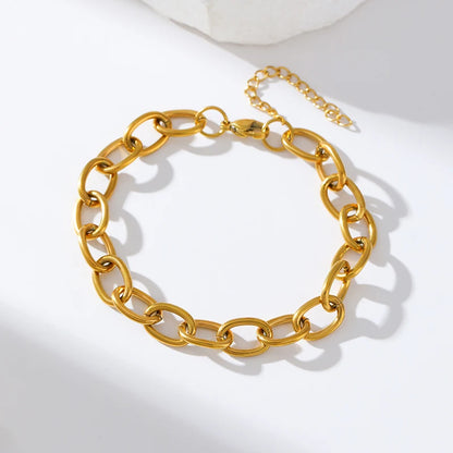 Eilieck Gold-Plated Stainless Steel Charm Bracelet