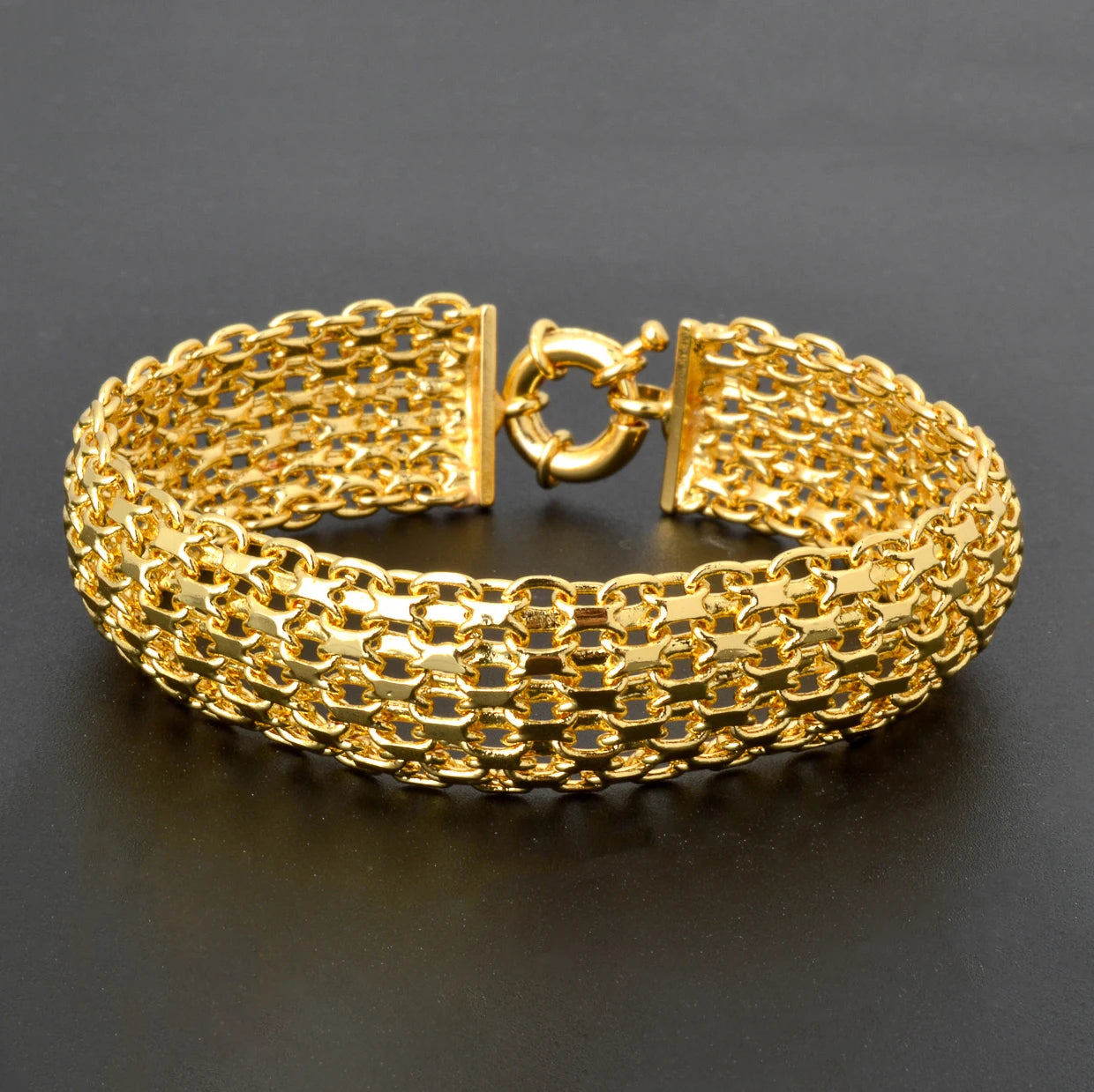 18k Gold Plated Unisex Miami Curb Bracelet