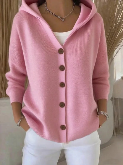 Chic Knit Hooded Cardigan for Women - Fall/Winter Essential