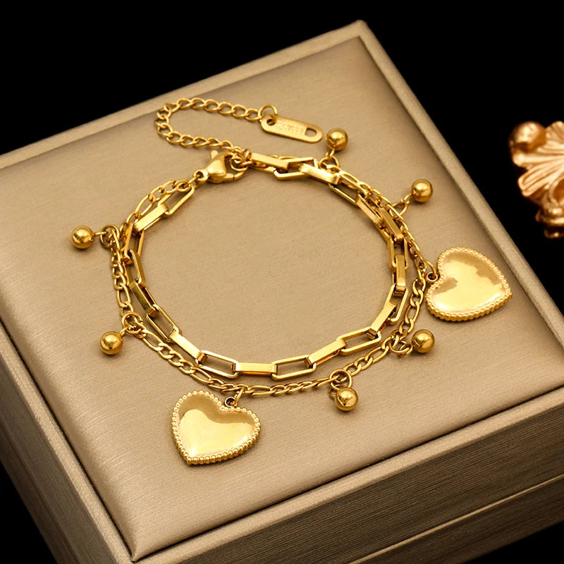 EILIECK Gold-Plated Stainless Steel Twisted Bracelet