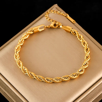 Eilieck Gold-Plated Stainless Steel Charm Bracelet