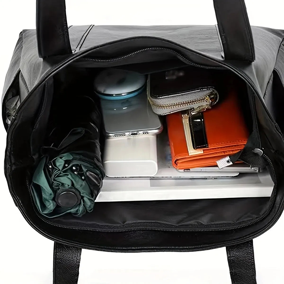 Bolsa tote vintage de grande capacidade, bolsa de ombro vegana retrô, bolsa casual feminina para deslocamento