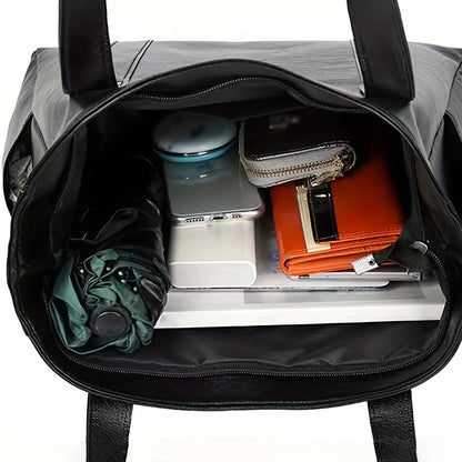 Bolsa tote vintage de grande capacidade, bolsa de ombro vegana retrô, bolsa casual feminina para deslocamento