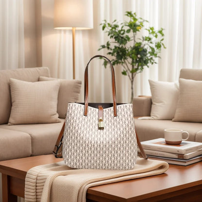 Ch premium versátil couro crossbody saco senhoras grande capacidade diário commuter sacola carta impressão design senhoras moda