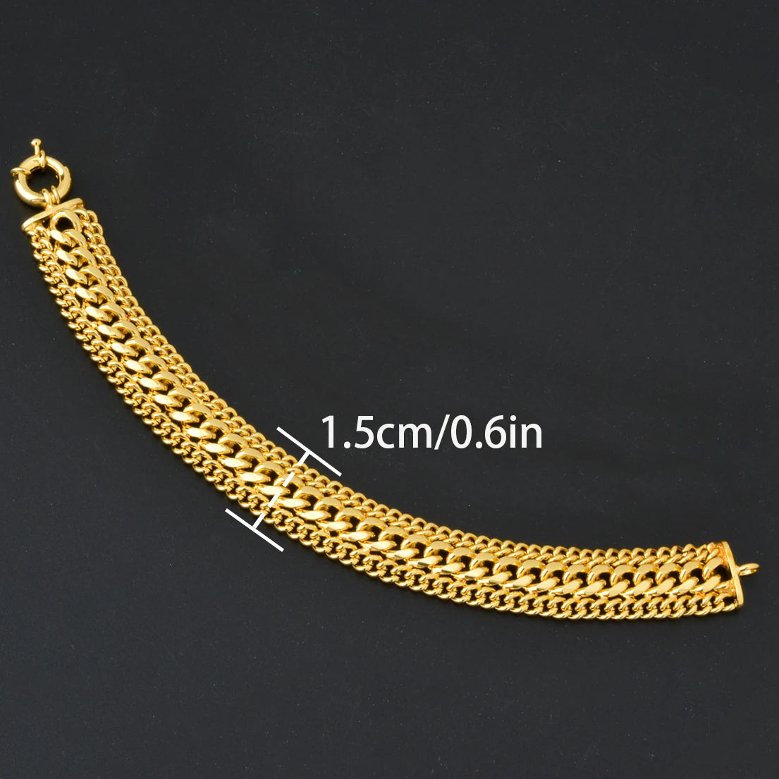 18k Gold Plated Unisex Miami Curb Bracelet