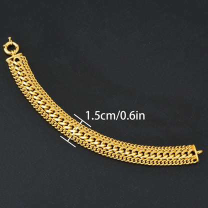 18k Gold Plated Unisex Miami Curb Bracelet