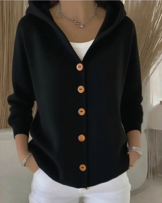 Chic Knit Hooded Cardigan for Women - Fall/Winter Essential