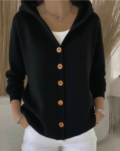 Chic Knit Hooded Cardigan for Women - Fall/Winter Essential