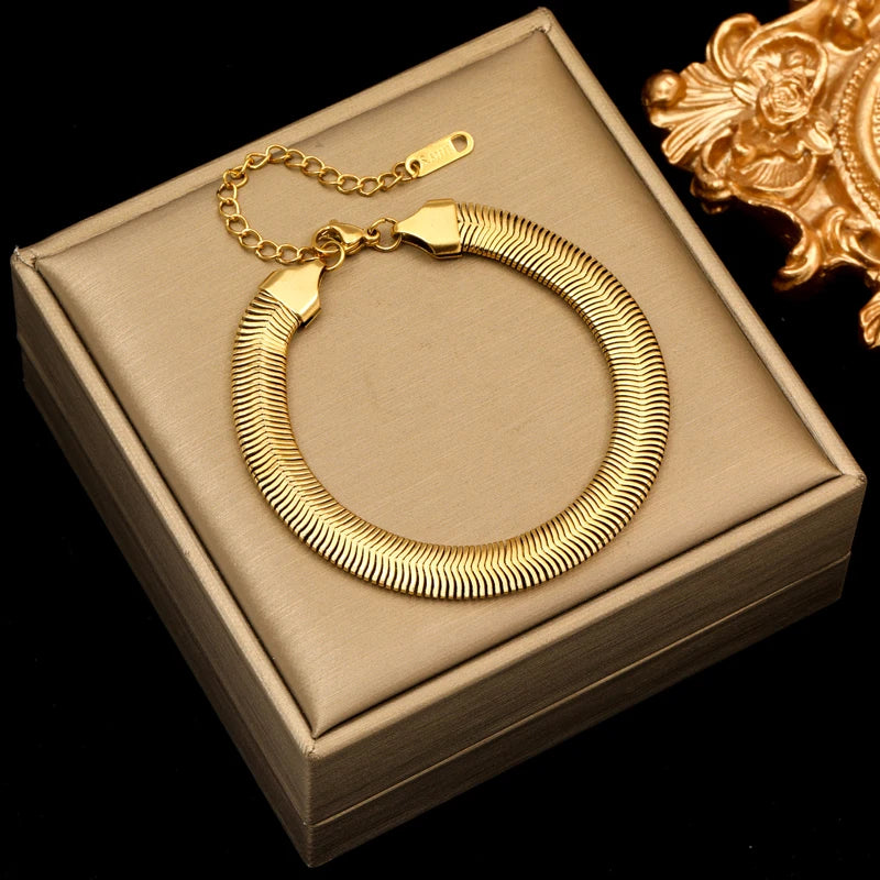 EILIECK Gold-Plated Stainless Steel Twisted Bracelet