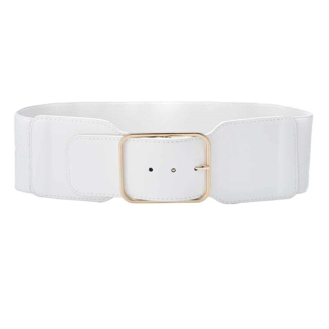 Elegant Women's Wide Elastic Waist Belt with Buckle