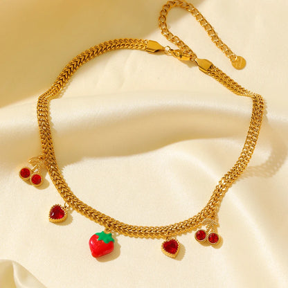 Eilieck 316l aço inoxidável coração amor pingente colar para mulheres moda 18k banhado a ouro pescoço corrente à prova dwaterproof água jóias presente