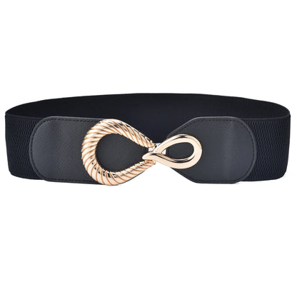 Elegant Wide Elastic Waist Belt for Women