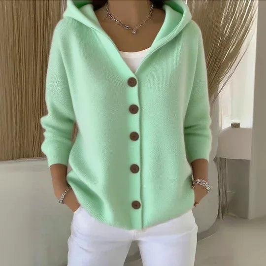Chic Knit Hooded Cardigan for Women - Fall/Winter Essential