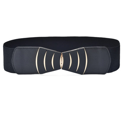 Elegant Wide Elastic Waist Belt for Women