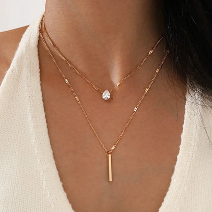 Elegant Multilayer Zircon Pendant Necklace for Women