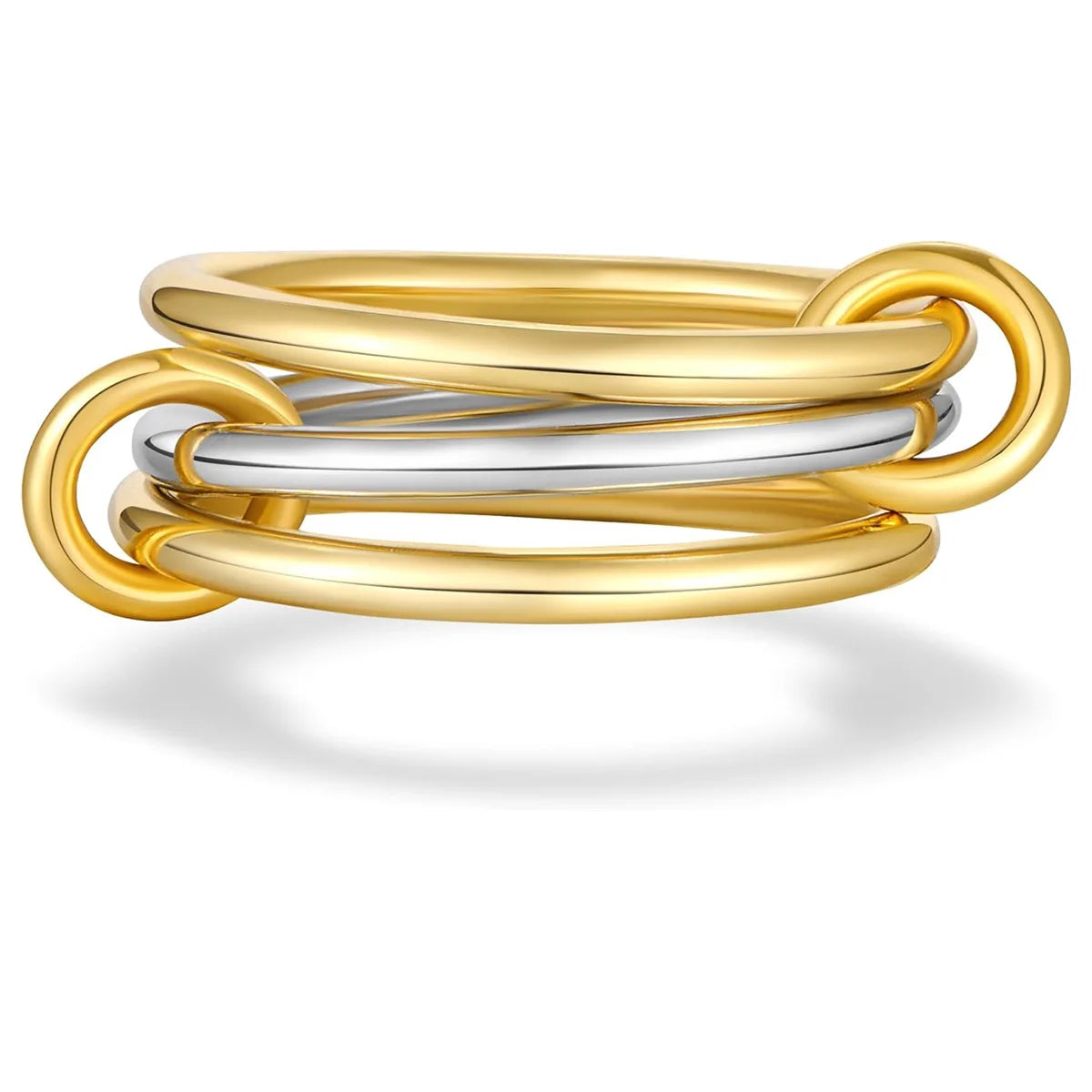 Elegant Two-Tone Copper Stackable Rings for Women