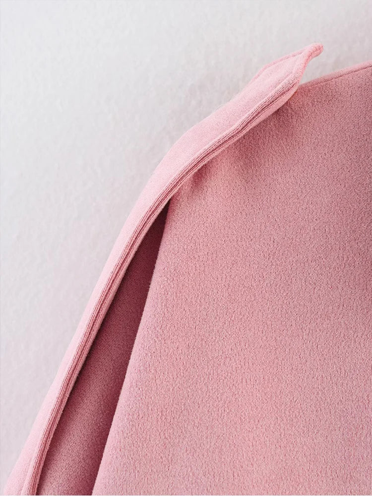 Tfmln jaqueta bomber de camurça feminina primavera nova moda manga longa zíper oversize sólido casaco bomber chique senhora 2025 streetwear