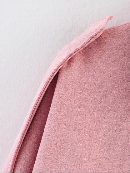 Tfmln jaqueta bomber de camurça feminina primavera nova moda manga longa zíper oversize sólido casaco bomber chique senhora 2025 streetwear