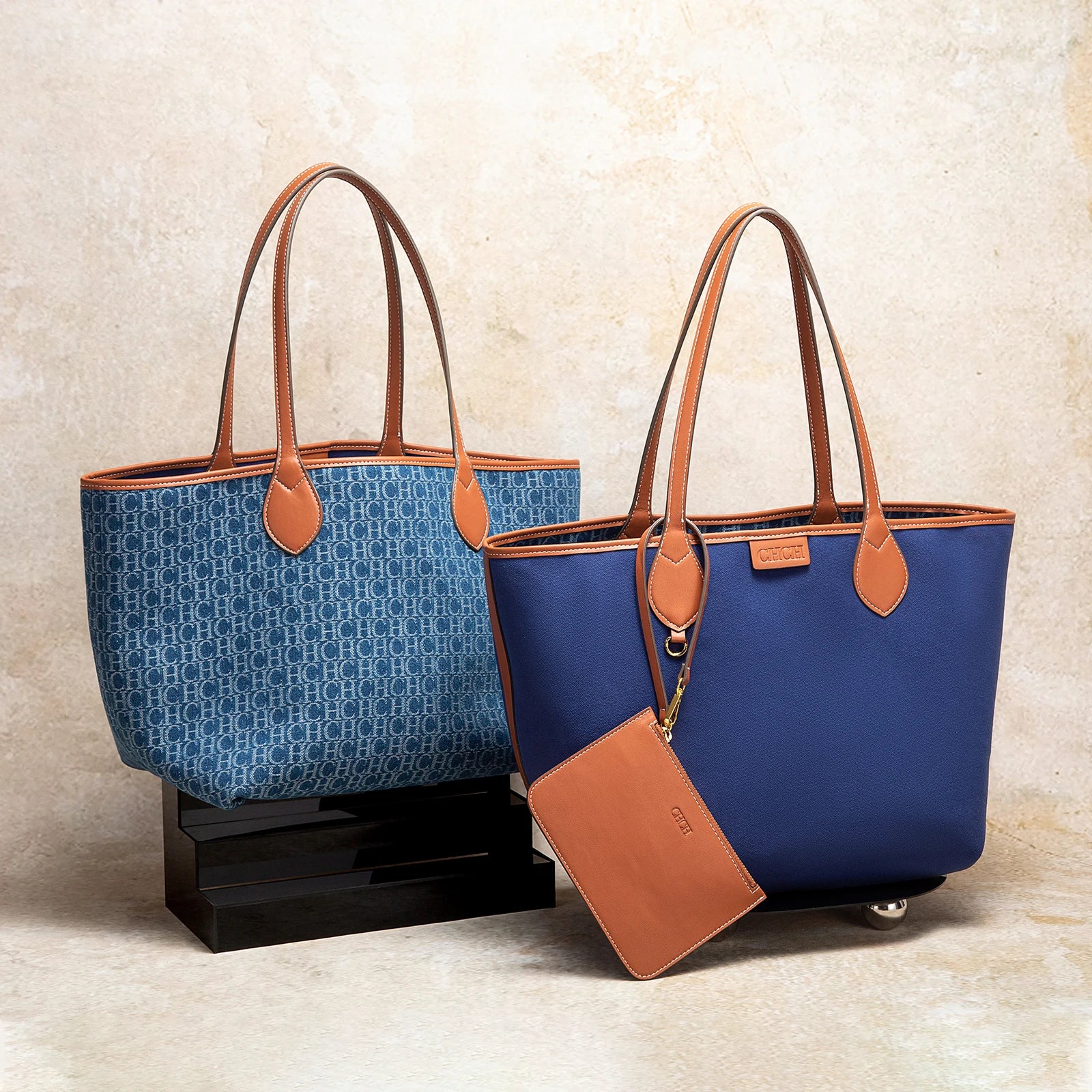 Chch bolsa tote feminina nova simples dupla face disponível mãe e criança grande capacidade bolsa casual sacola de compras