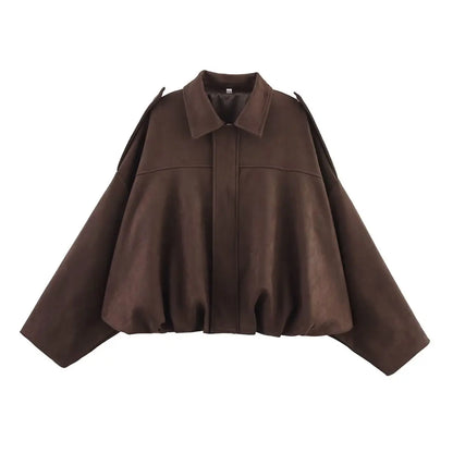 Chic Suede Bomber Jacket for Women - Spring Fashion