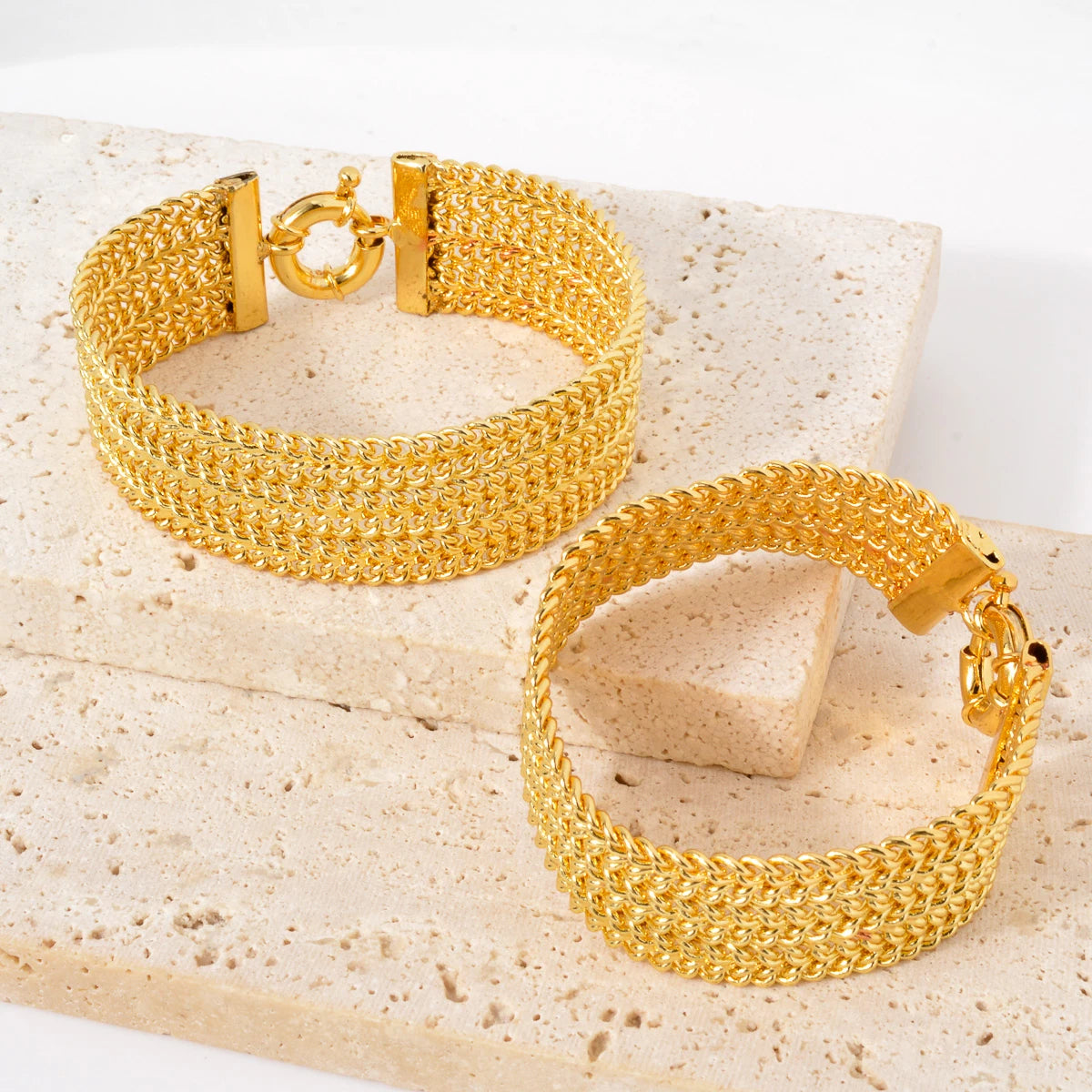 Dubai cobre link corrente pulseiras para unisex 18k banhado a ouro pulseira miami curb punk clássico mão jóias festa presente