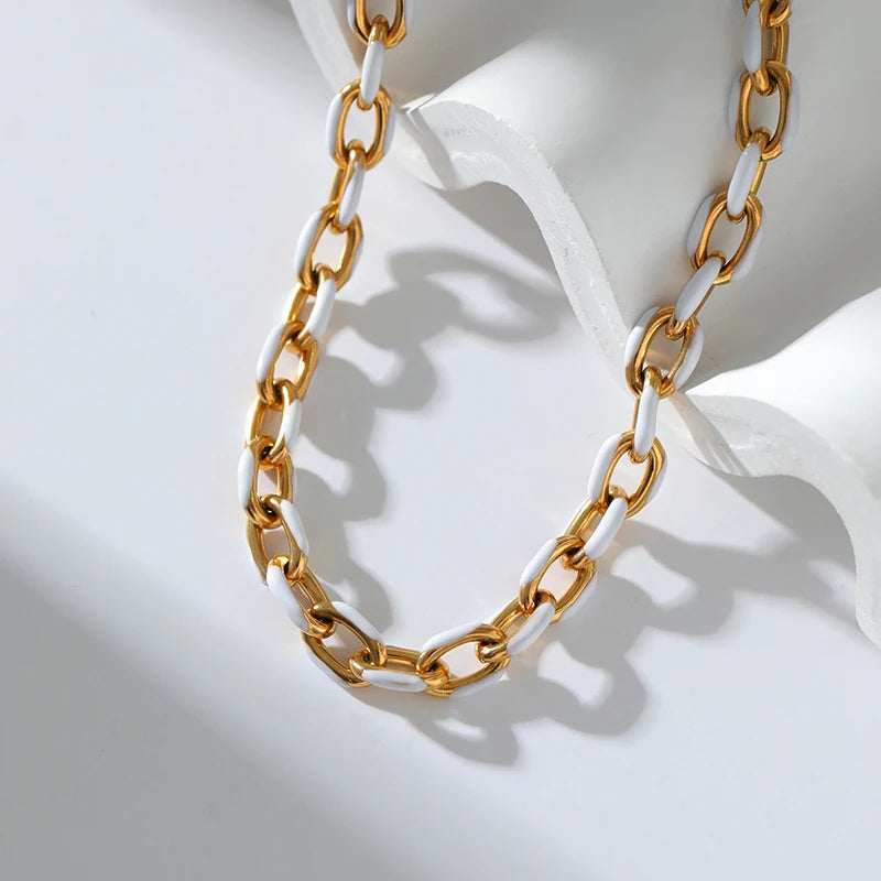 EILIECK-316L Colar De Aço Inoxidável Para Mulheres, Corrente De Pescoço Grosso, Jóias Impermeáveis, Presente De Festa, Moda Feminina, Novo