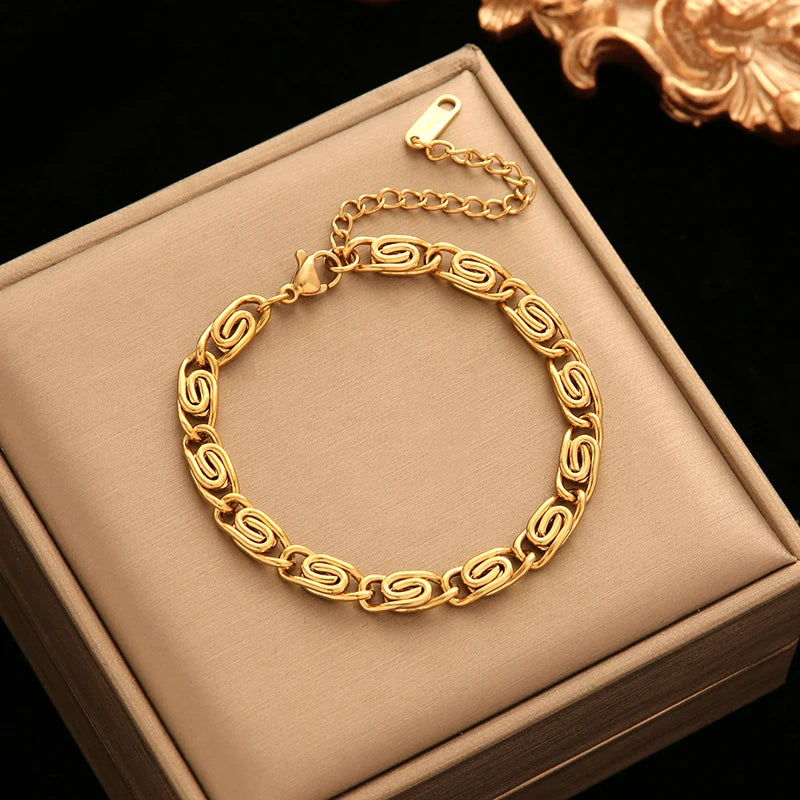 Eilieck 18K Gold Stainless Steel Jewelry Set for Women