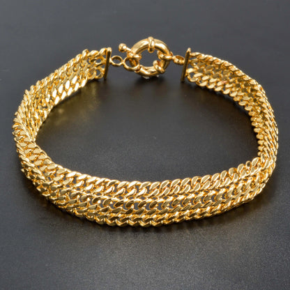 18k Gold Plated Unisex Miami Curb Bracelet