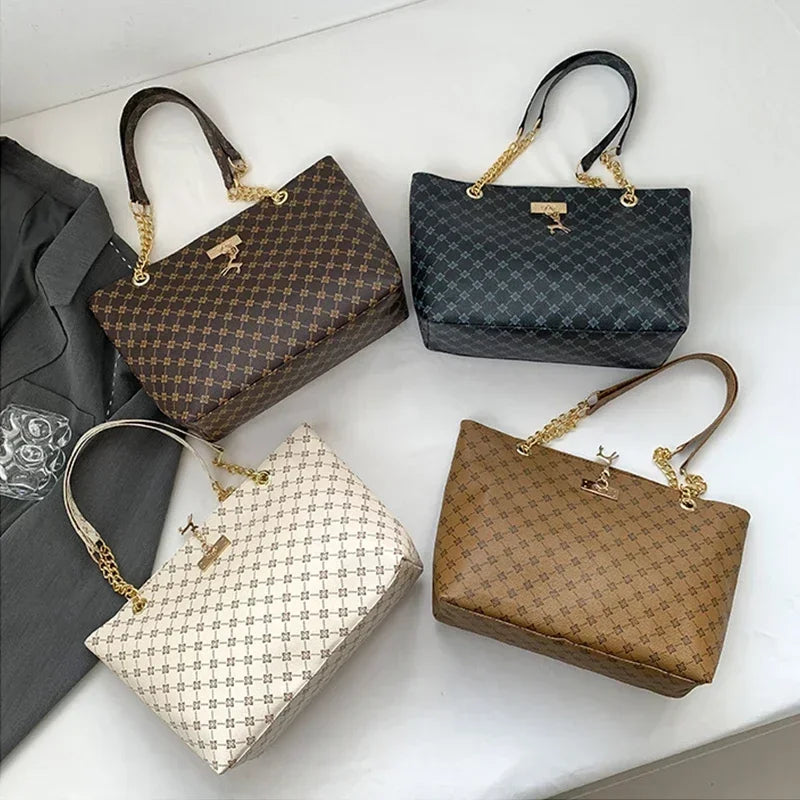 1 pçs moda grande capacidade bolsa textura couro do plutônio tote bolsa feminina com acessórios pendurados bolsa de ombro