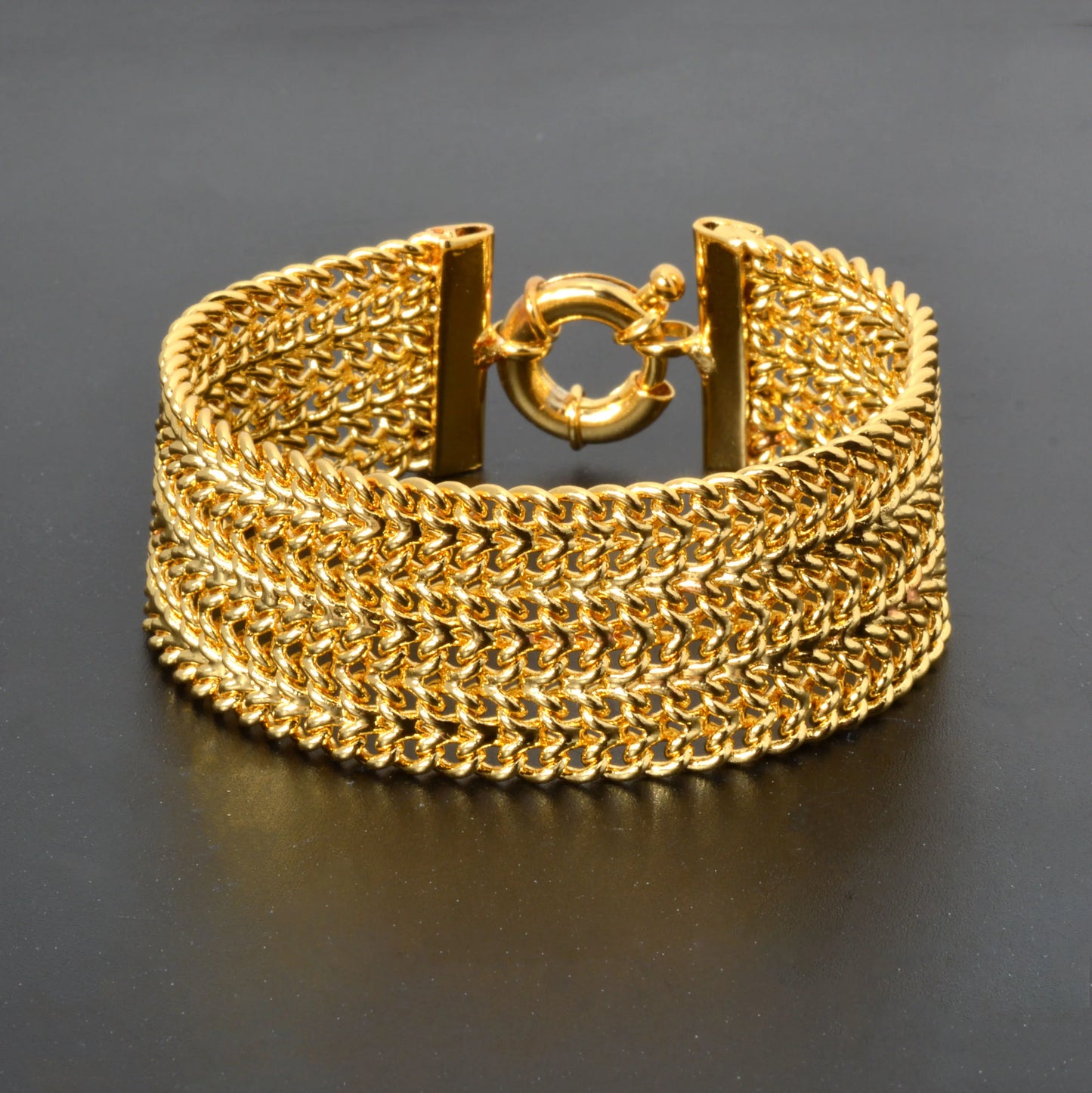 18k Gold Plated Unisex Miami Curb Bracelet