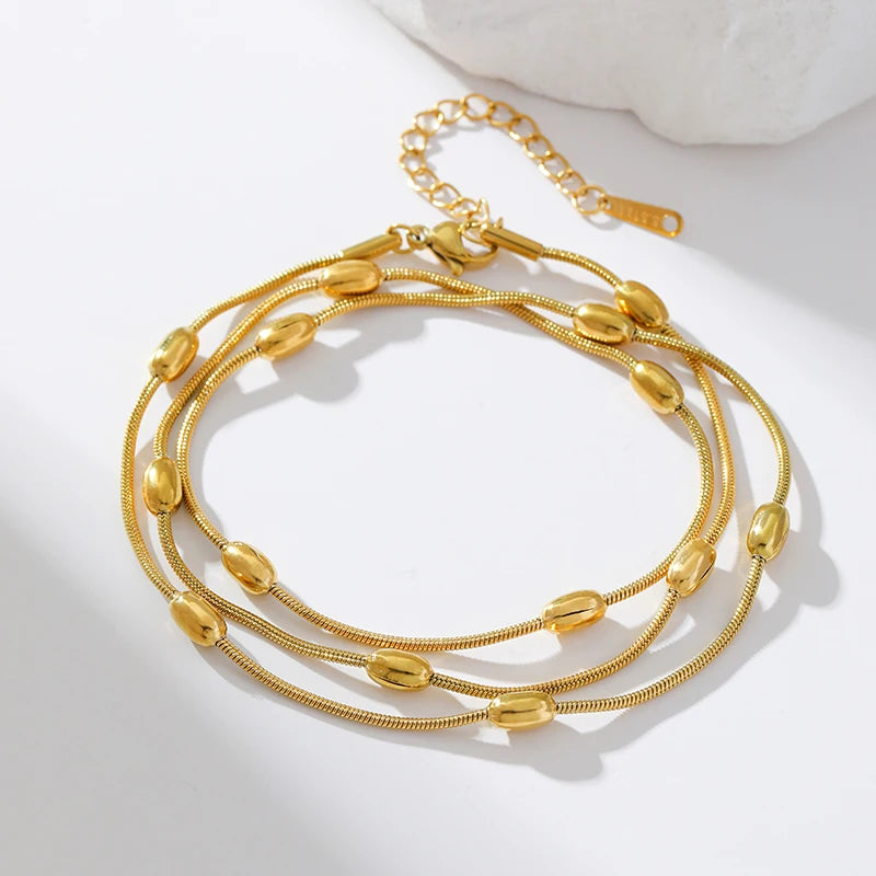 Eilieck Gold-Plated Stainless Steel Charm Bracelet