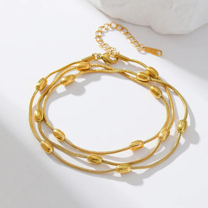 Eilieck Gold-Plated Stainless Steel Charm Bracelet